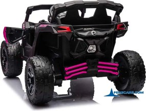 Carro elétrico para crianças 1 a 6 anos, 24V MP4 Buggy Can-Am Maverick Rosa