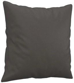 Almofadas decorativas 2 pcs 40x40 cm couro artificial cinzento