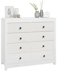 Armário de apoio 100x40x90 cm pinho maciço branco