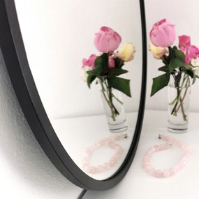 Espelho Siyah Metal – Preto – 60x60 cm