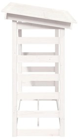 Suporte para lenha 108x64,5x110 cm pinho maciço branco