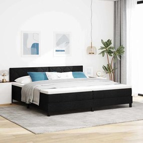 vidaXL Cama Box com Colchão & LED Preta 200x200 cm Tecido