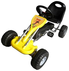 vidaXL Kart a pedais amarelo