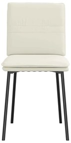 Cadeiras de jantar 4 pcs veludo cor creme