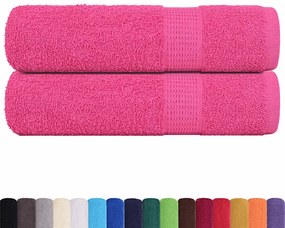 Toalhas de mãos 2 pcs 50x100 cm 360 gsm 100% algodão rosa