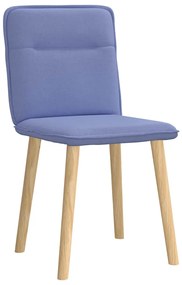 Cadeiras de jantar 2 pcs Jeans Tecido Azul