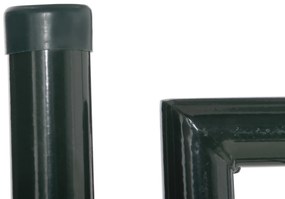 HOMCOM Porta para Vedação de Jardim de Aço com Maçaneta de Fechadura e 3 Chaves Porta de Vedação para Exterior Pátio Terraço 97x150cm Verde