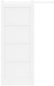 Porta Deslizante vidaXL com Conjunto de Ferragens Branca 83x202 cm Mad