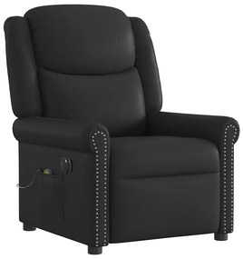 Poltrona massagens reclinável elétrica couro artificial preto
