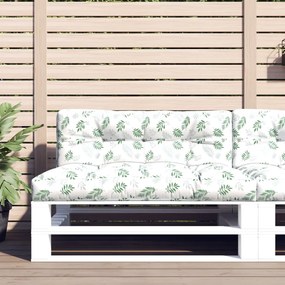 Almofadões para sofás de paletes 2 pcs tecido padrão de folhas