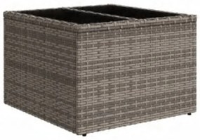 8 pcs conjunto sofás de jardim c/ almofadões vime PE cinzento
