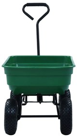 Carrinho de mão basculante para jardim 300 kg 75 L verde