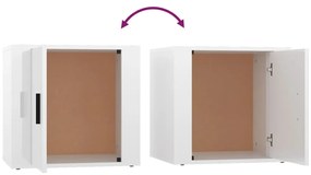 Mesas de cabeceira 2 pcs 50x39x47 cm branco brilhante