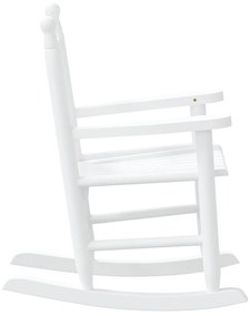 Cadeira de baloiço infantil madeira de álamo maciça branco