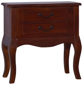 vidaXL Mesa de cabeceira 60x30x60 cm mogno maciço castanho clássico