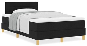 Cama Box Spring com Colchão Preto 120x190 cm Tecido
