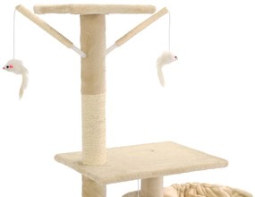 Árvore para gatos c/ postes arranhadores sisal 230-250 cm bege