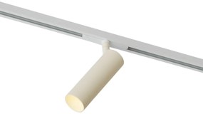 Foco moderno bege com branco para sistema de calhas monofásico GU10 35mm - Slimline Uzzy Moderno