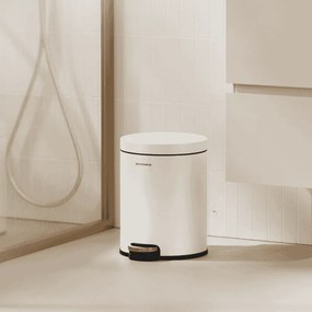 Caixote Lixo Casa de Banho de higiene pessoal com 6 litros de capacidade e tampa com fecho suave Branco