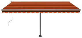 Toldo automático independente 400x300 cm laranja e castanho