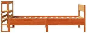 Cama sem colchão 90x200 cm pinho maciço castanho-mel
