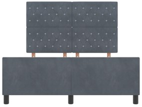 Cama vidaXL Cinza Escuro 160x200 cm Veludo