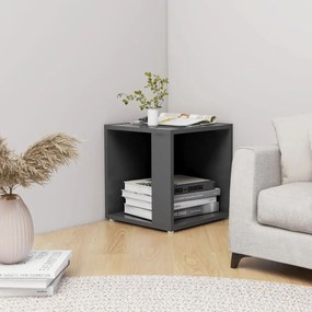 vidaXL Mesa de apoio 33x33x34,5 cm contraplacado cinzento