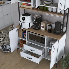 Armário Alto de Cozinha "Stella" - 120 x 198,6 x 40 cm - Nogueira e Br