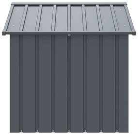 Casota para cães com teto 117x103x102 cm aço galvanizado preto
