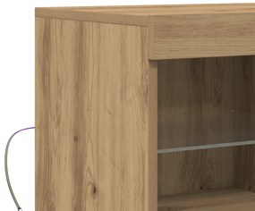 Buffet com Luzes LED Carvalho Artesanal 81x37x67 cm