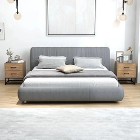 Conjunto de 2 mesas de cabeceira com 2 gavetas 40 L x 39,5 P x 48 A cm, estilo industrial, para quarto ou sala de estar acabamento em cor natural