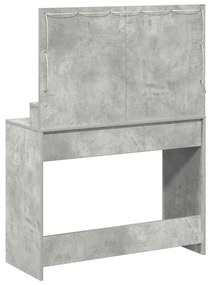 Mesa de Maquilhagem com Luzes LED Cinza Concreto 100x41x135 cm
