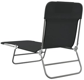 Espreguiçadeiras dobráveis 2 pcs textilene e aço preto