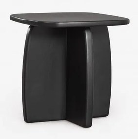 Mesinha De Cabeceira 45x45 Cm Em Madeira De Manga Agathe Preto Claro - Sklum