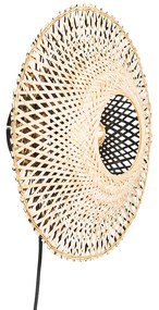 Candeeiro de parede inteligente bambu 30 cm com ficha incl. Wifi P45 - Rina
