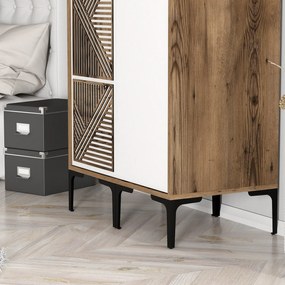 Guarda-roupa Kumsal PS – Nogueira e Branco – 80x47,5x201,4 cm