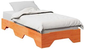 Cama sem colchão empilháveis 90x190 cm madeira castanho-mel