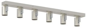 Spotlight de Teto 6 Caminhos Ajustável Níquel Escovado E27