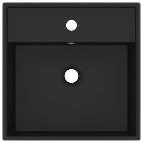 Lavatório luxuoso quadrado 41x41 cm cerâmica preto mate