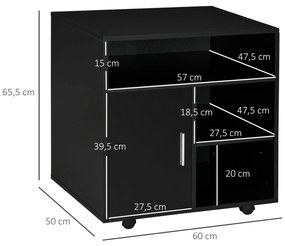 HOMCOM Armário de Escritório para Impressora Móvel para Escritório Mul