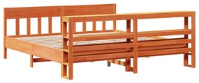 Cama sem colchão 180x200 cm pinho maciço castanho-mel