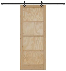 Porta deslizante vidaXL com conjunto de ferragens 'ORKDAL'madeira maci