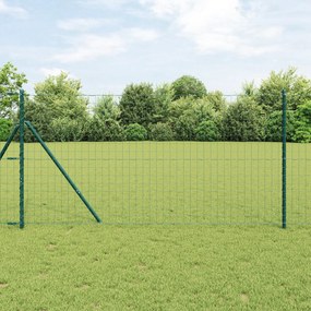 Cerca Euro com 7 Postes 1,2x10 m Aço Galvanizado Verde