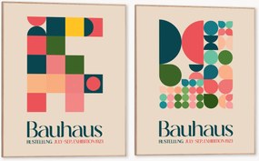 Impressões digitais emolduradas Bauhaus, conjunto de 2