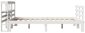 Estrutura de cama c/ cabeceira sem colchão 140x200 cm branco
