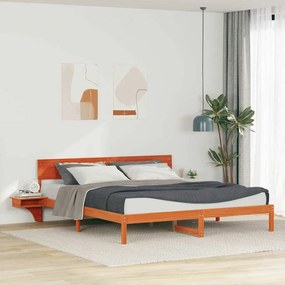 vidaXL Estrutura da Cama com cabeceira Castanho-mel 200 x 200 cm
