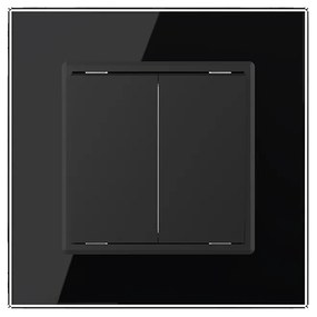 Interruptor cruzado duplo, moldura preto