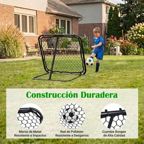 Baliza de Ressalto para Futebol, 101 x 96 x 101 cm, Inclinação Ajustável em 7 Níveis, Preto