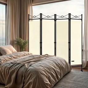 Biombo dobrável Lucca visual mediterrânico 180x163cm Creme