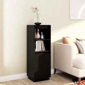 vidaXL Aparador alto 37x34x110 cm pinho maciço preto